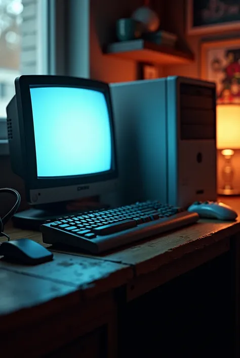 home 2000s gaming setup, high quality, nostalgic, gamer