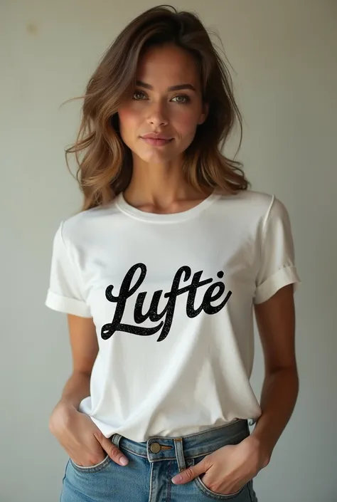 The image of a models tshirt with an elegant and cool vintage design many people like the inscription LUFTE