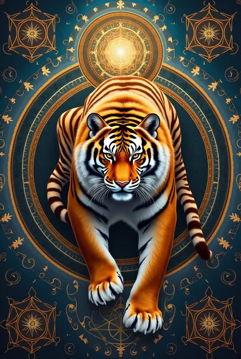 Mandala art whit tiger 
