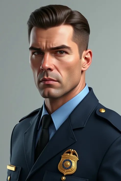 police officer, White with straight hair