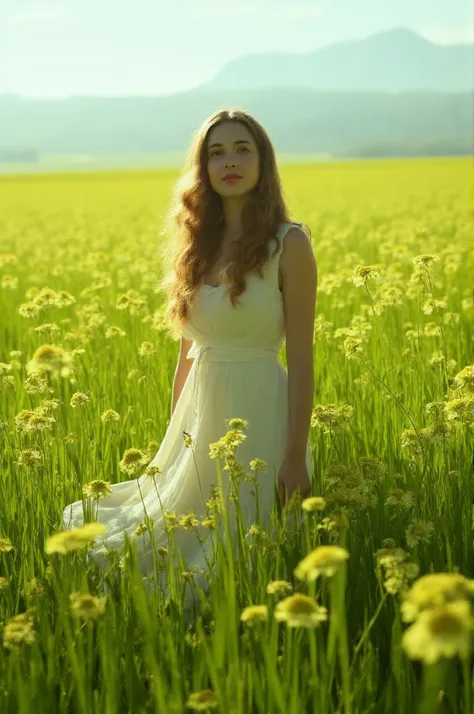 Beautiful girl on the field 