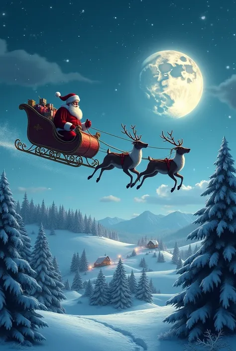 Christmas
Snowy landscape with Santas sleigh 