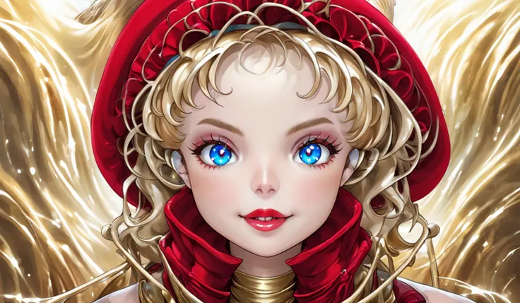  Mrs Claus as a young women. red velvet, victorian christmas. Golden-blonde hair. Cornflower blue eyes. thin waist, thick luscious lips, large heavy lidded eyes, long eyelashes. Feminine., fit, lithe figure. Official Art –  An Award-Winning Digital Masterp...