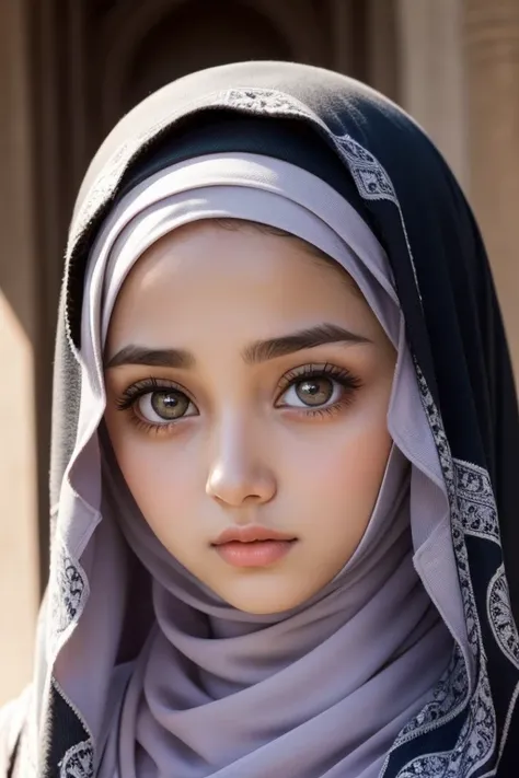 Most beautiful young Arab girl in Hijab Big Eyes