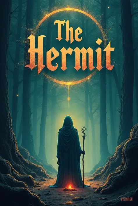 Create a book cover with letters that say the Hermit