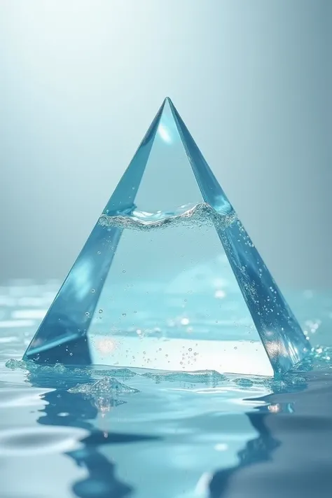 Triangular prism filled with water