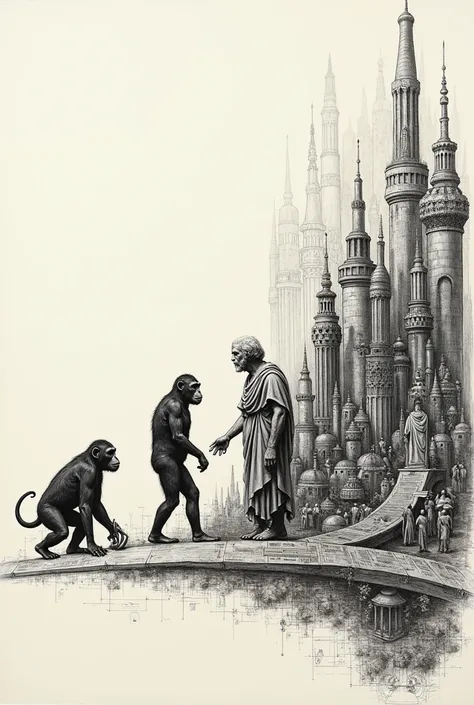 
Idea for a Drawing: “The Evolution of Ethics in Engineering”

Description of the Drawing:
The drawing represents a timeline starting from ancient primates to modern-day engineers, showcasing the evolution of ethical and moral principles and their impact o...