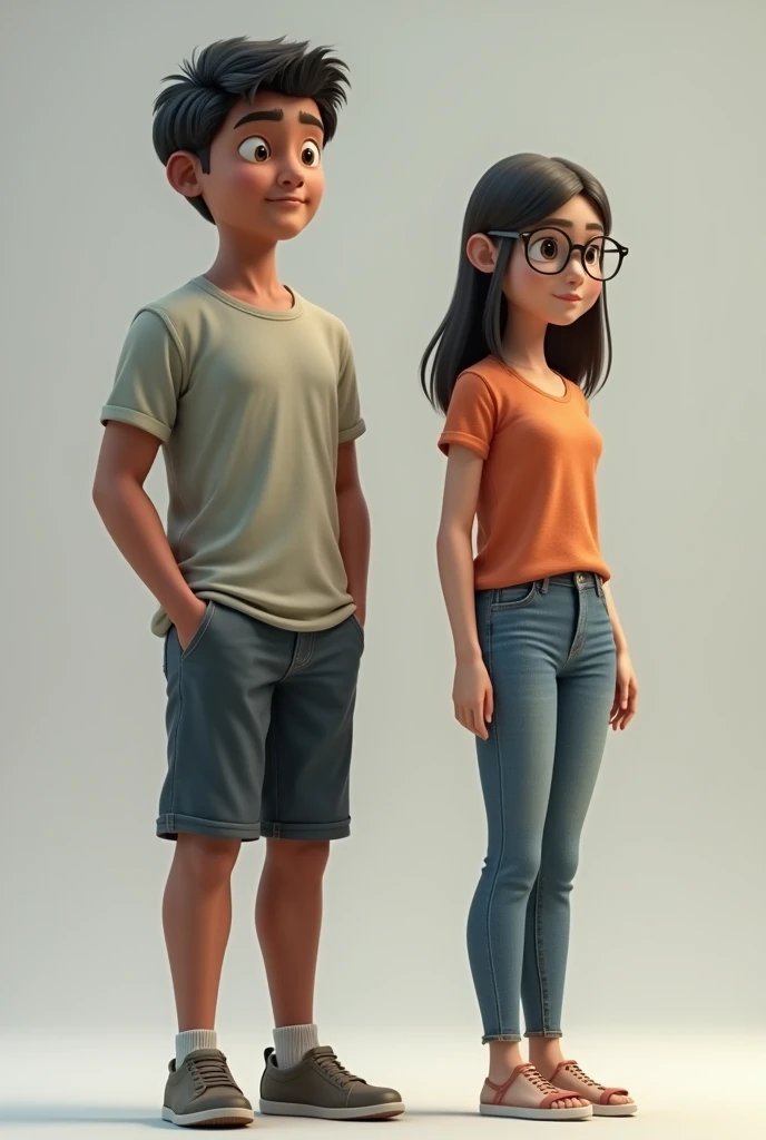 A 18 years old 5.7ft 85kg bangladesi boy next to a  5.4ft 48 kg  gurl show me the details with structure !! Head to toe the girl wore glasses and shoulder sized hair  from a distance !! I wanna see the height difference 