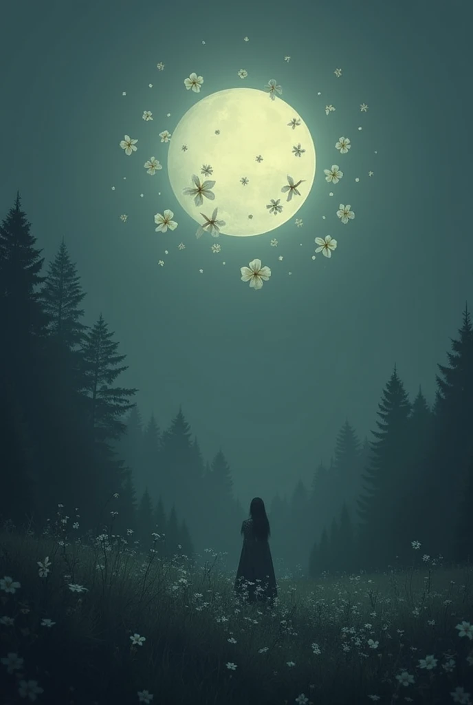  A Wallpaper ,  inspired by the album  "Moonflowers "  by Swallow The Sun ,  using the colors of that album,  that is in relation to 16 :9