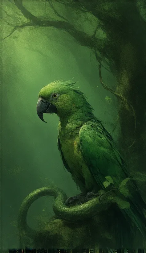 a being that is the mix between a parrot and a serpent.