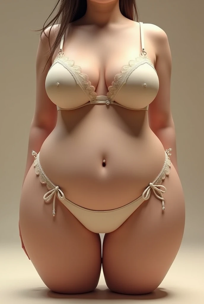 Close up of the worlds biggest but bikini . Realistic 