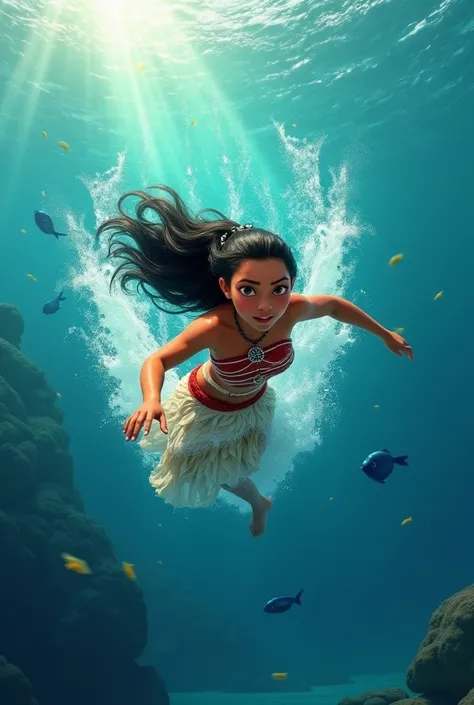 Moana from the Disney movie Swimming,  besides saying the following in the image :  Yulia de Concho feel annoyed as a title . Besides, Make  