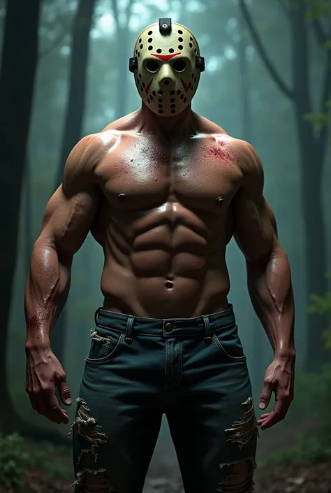 Jason Voorhees sem camisa ,Sweaty with ripped pants 