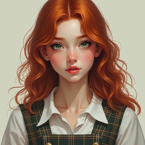 a very realistic sexy redhead girl in high school