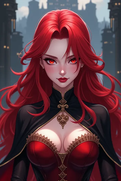 Red hair, red eye, anime girl, princess, villainess