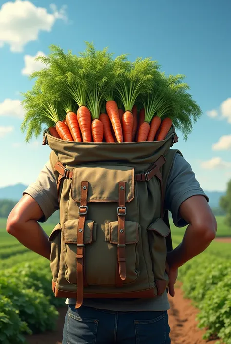 a backpack full of carrots 