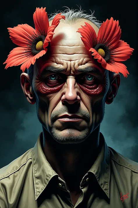 A comic book cover featuring a blind man who has carnivorous flowers coming out of his sockets