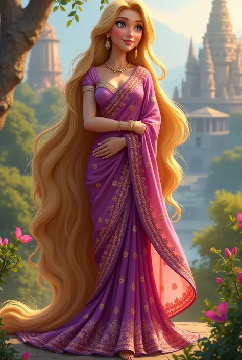 Disney princesd repunzel in saree