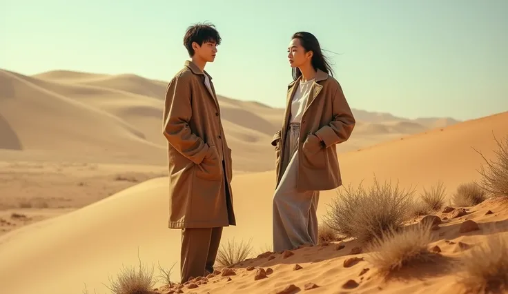 Dylan yang and Shen Yue real images in the desert PICTURE should not be AI