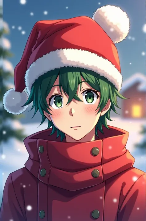 Anime character Naofumi Iwatani with Christmas hat 