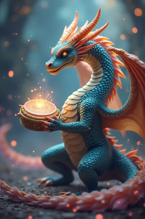 A dragon with a tambourine 