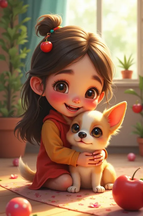 Create a girl with a chihuahua