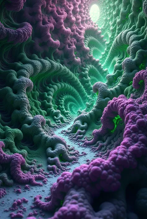 Green and purple psychedelic fractal

