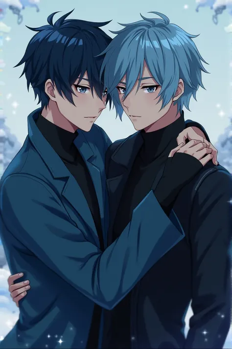 The male character , Take together ,  Arctic Blue,Black turtleneck,