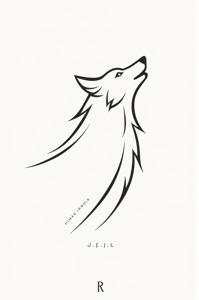 Wolf signature made with a single line ,  with the name Juan Carlos Garcia Molina only the initials