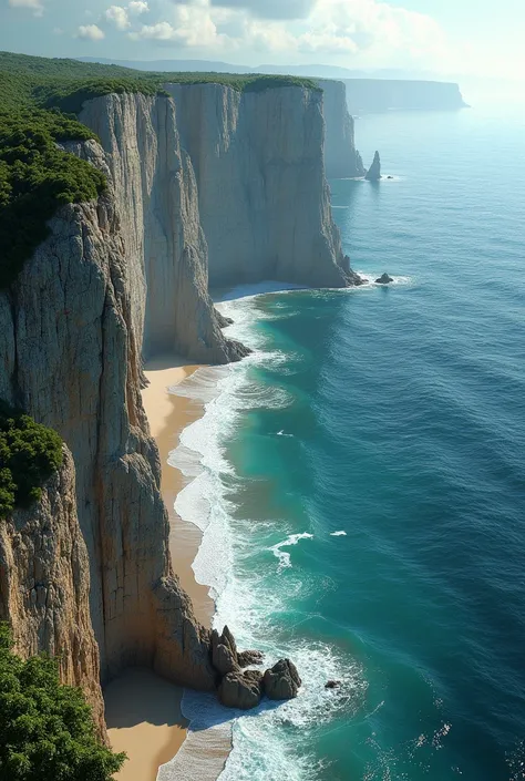 big cliffs behind the sea 