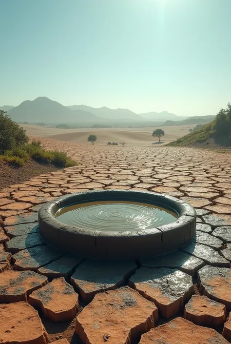 ,  a mud pot ,  Cracked ground a landscape in Northeastern Brazil 