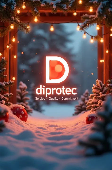 A Christmas image of DIPROTEC with the slogan service, quality, commitment.
