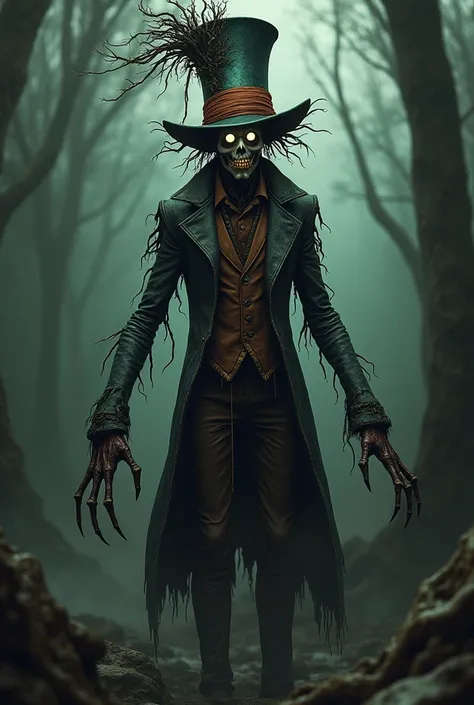 Evil entity with hat that doesnt believe in Christmas crazy hatter style 