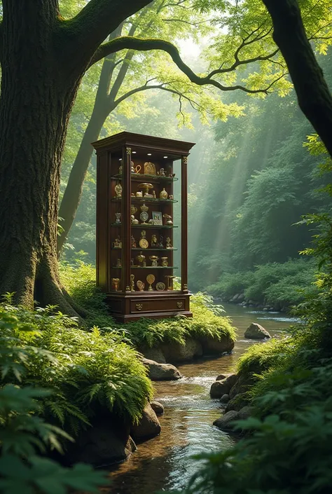 A trophy case in a Normandy forest 