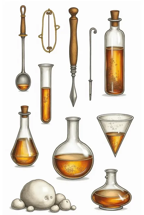    a drawing with multiple scientific objects on a white background,   concept art by Kathleen Scott   ,   published on pixabay  ,  renaissance , whole page illustration,   background resources  ,   game resources  , page, full page illustration,   , biolo...