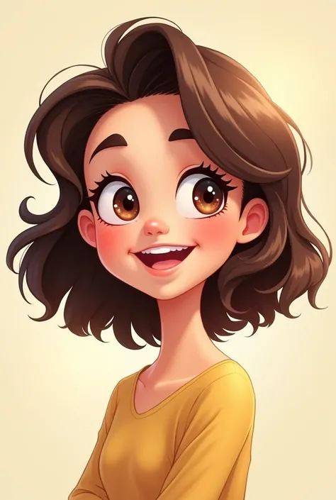 Young brunette short haired cartoon
