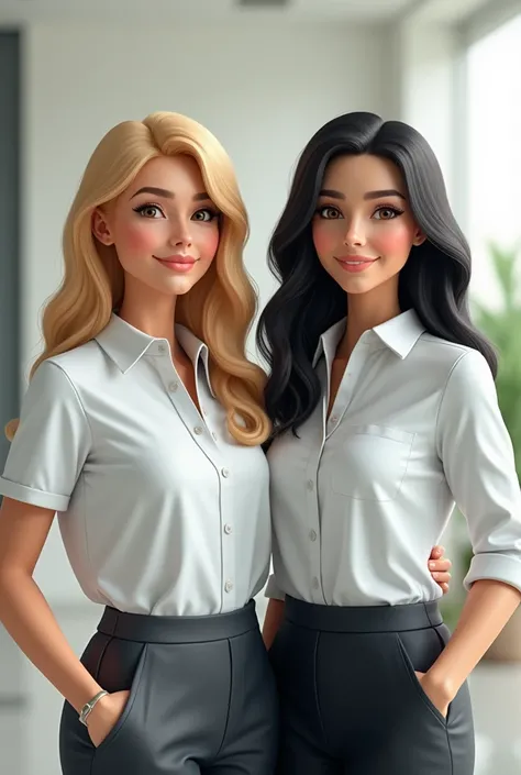 I want two avatars represented as a nutritionist, one with blond hair and the other with black hair 