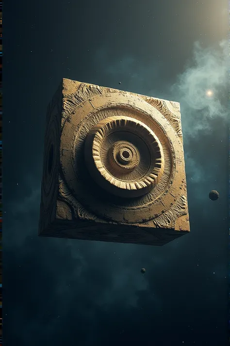 Square world in the shape of a snail in space 