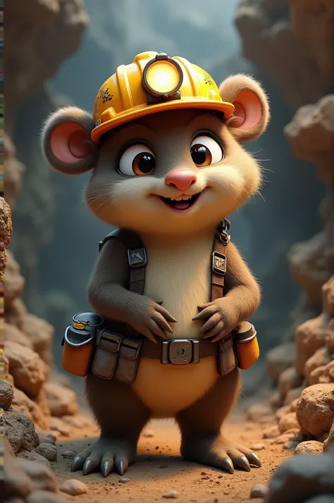  A themed mascot that has to do with an engineering career in mining, Make her look friendly , pretty and preferably a mole  