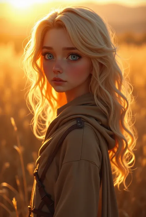  I thank my God every time I remember you."
Philippians 1 :,  blond hair ,  with blue eyes , clothing that covers, neutral facial expression,  the body looking at the spectator &#39;s eyes,  Graphic Engine 5 , 4k,  High resolution, Golden hour,  standing a...