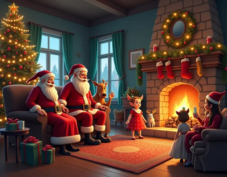 Santas family reunited in a renovated house