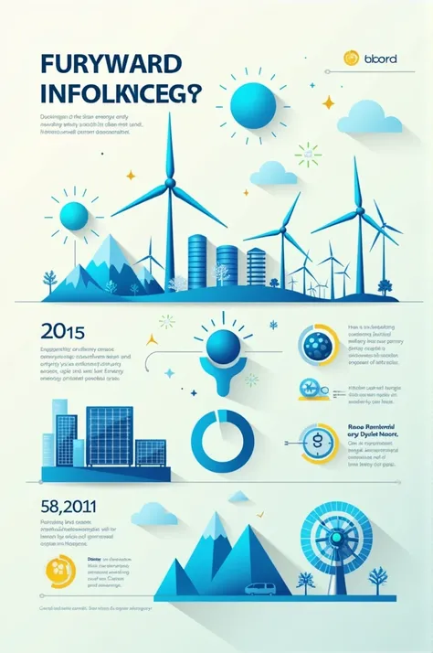 "A futuristic infographic about clean energy in a minimalistic design."