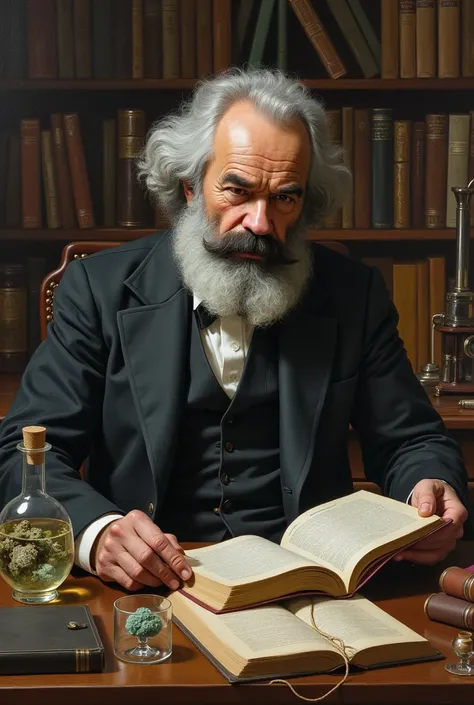 Karl Marx studying chemistry, botany and mineralogy 