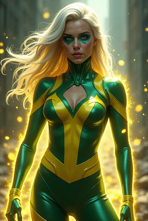 Rogue & Captain Atom

Name: Atomic Rogue, hyper-Realism style, clear details, dappled light and shadow, ultra-realistic, 16K.

Appearance: Rogue’s green and yellow costume is fused with Captain Atom’s glowing, metallic body. Her hair still retains her icon...