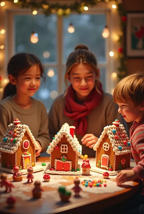 Family with armable cookie houses and small accessories to put in their houses 