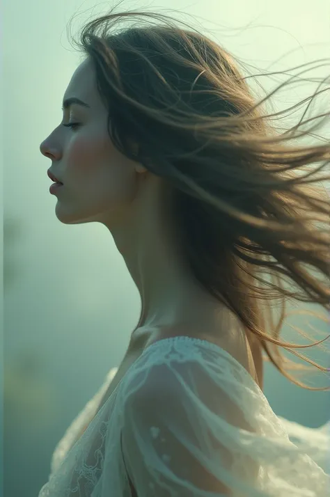 Cabello al Viento in slow motion, symbolizing the passage of time.