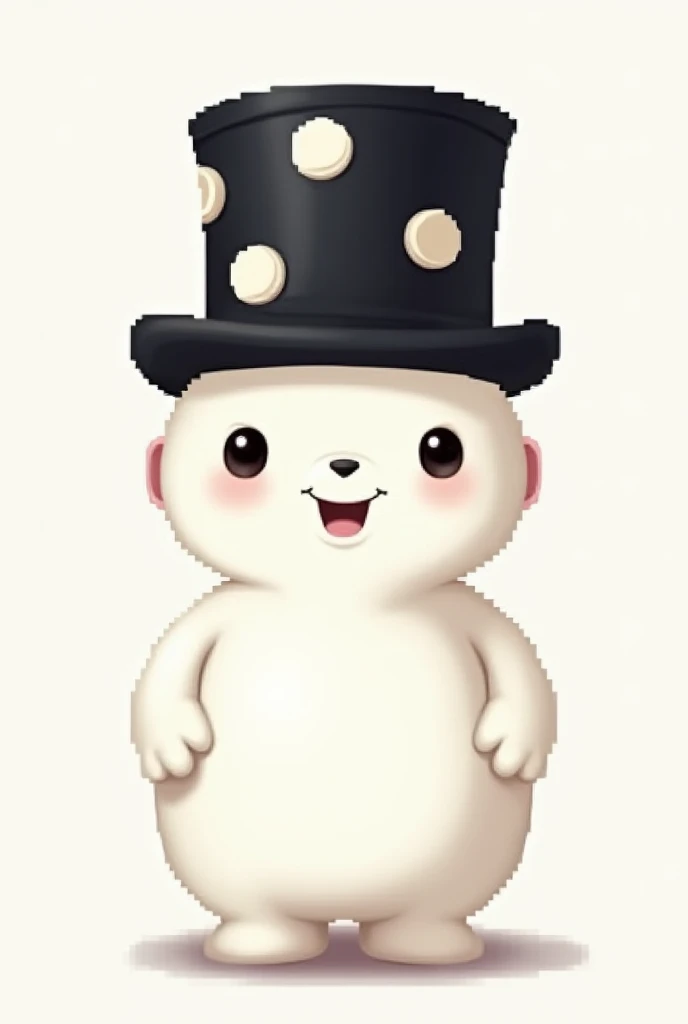 Make a white teletubbie with black top hat spots in 64p