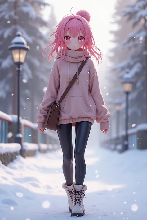 Megurine Luka cute sexy casual clothes g pan winter walking hair pink adult Christmas
