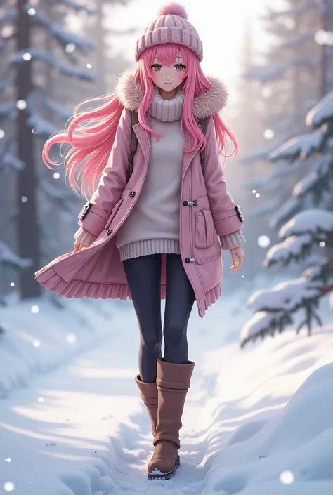 Megurine Luka cute sexy casual clothes g pan winter walking hair pink adult Christmas
