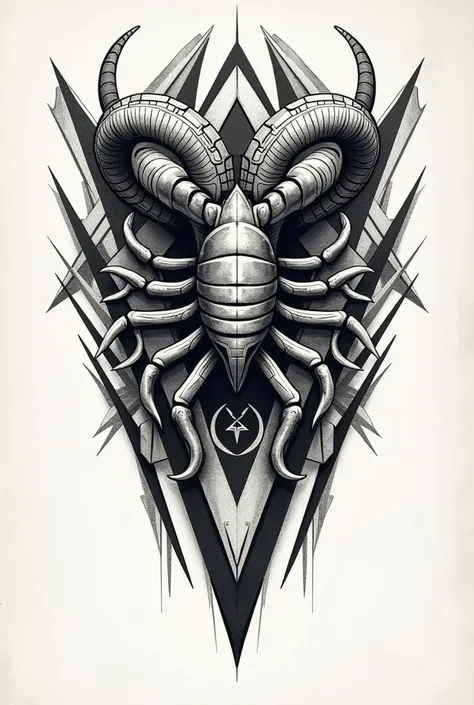 Tatouage tribal signe scorpion et signe belier 